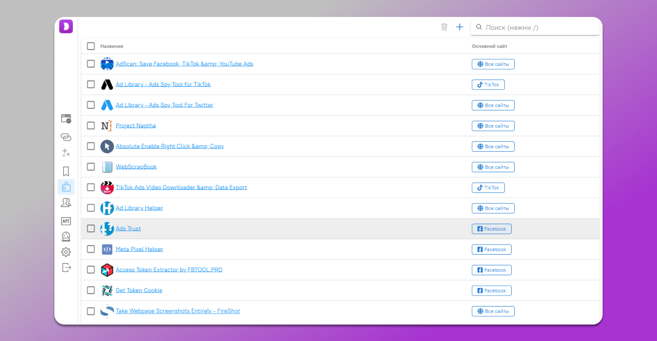 Быстрые закладки антидетект браузере долфин