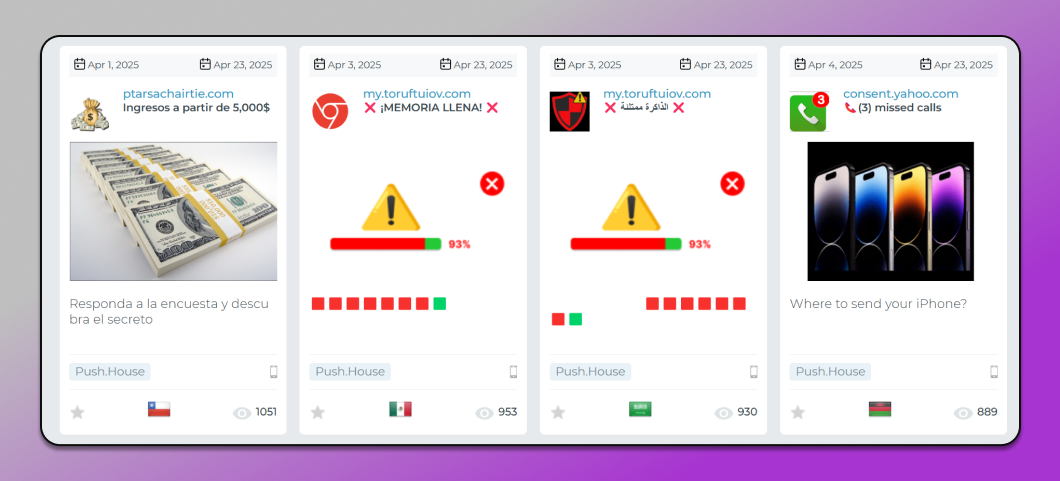 Креативы в пуш-сетях Dolphin Anty