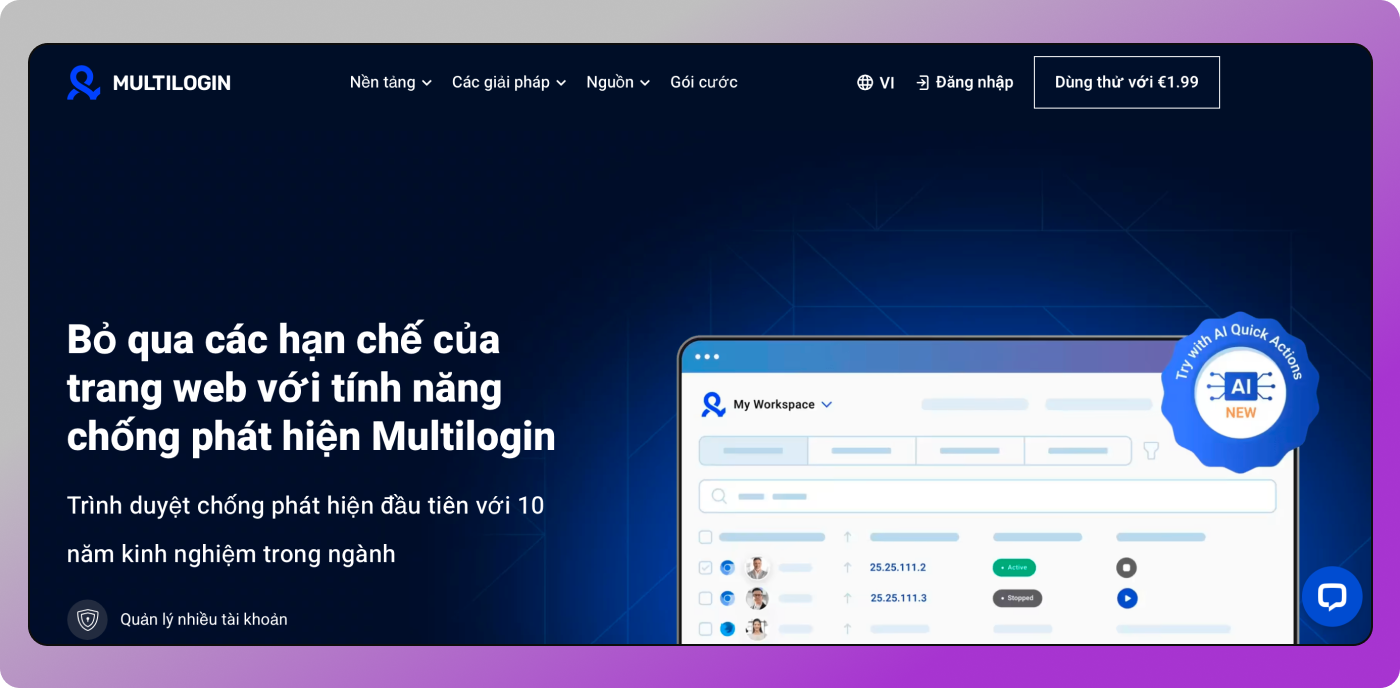 Trang web MultiLogin Dolphin Anty