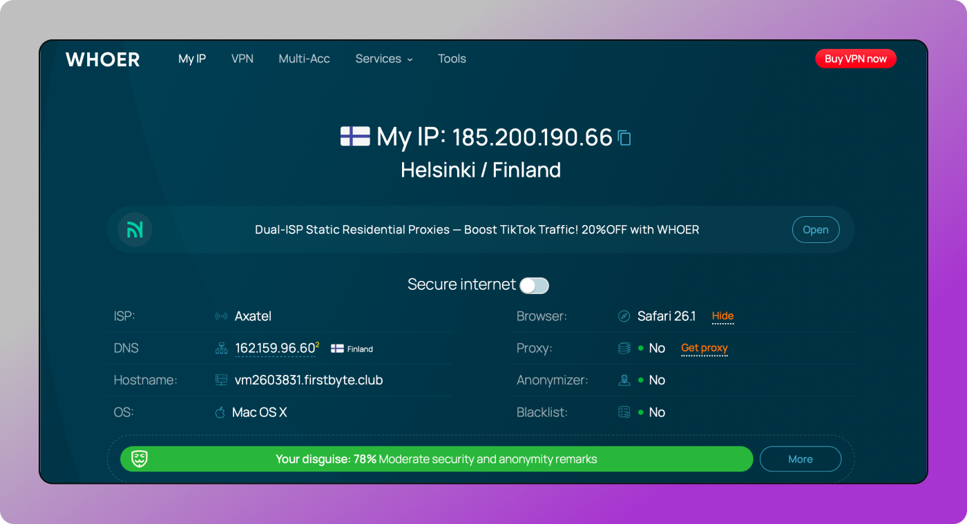 Whoer.net Dolphin Anty