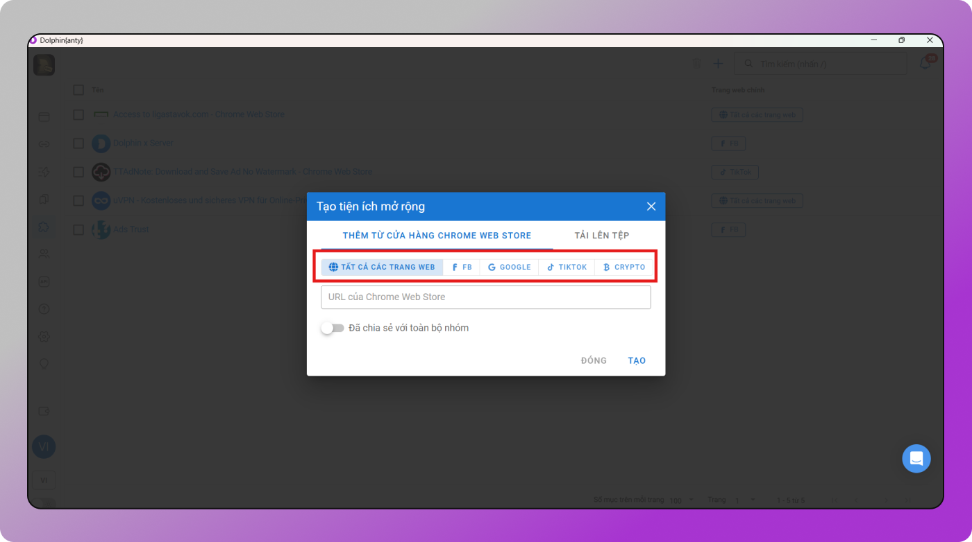 Extensions Dolphin Anty